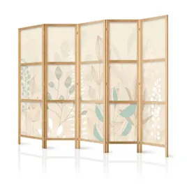 parawan-japonski-panelowy-5-czesci-pastelowe-rosliny-kwiaty-boho-225x172