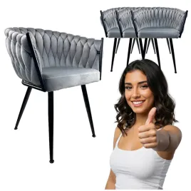 4x-krzeslo-szare-welurowe-tapicerowane-czarne-nogi-plecione-do-kuchni-salon