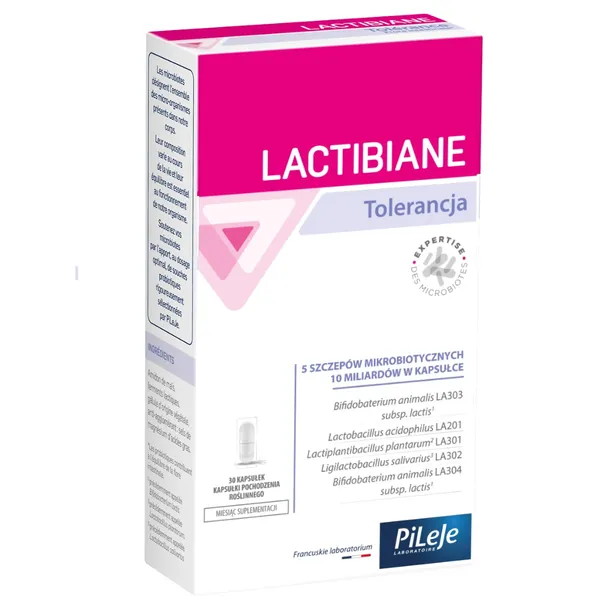 PiLeJe LACTIBIANE Tolerancja, probiotyk przy IBS, 30 kapsułek
