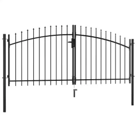 furtka-ogrodowa-stalowa-czarna-75-100-cm-szerokosc-300-cm-z-3-kluczami