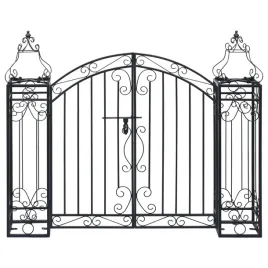 ozdobna-brama-ogrodowa-kuta-czarna-122-x-205-x-100-cm