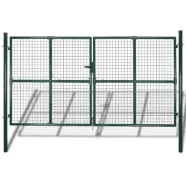 furtka-ogrodzeniowa-stalowa-ciemnozielona-306-x-200-cm-z-zamkiem