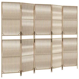 parawan-polirattanowy-bezowy-245-x-180-cm-5-paneli-przeplecione-linie