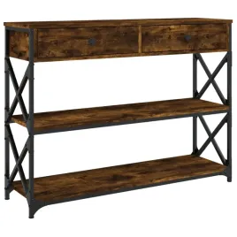 stolik-konsolowy-z-regulowanymi-nozkami-przydymiony-dab-100x28x75-cm