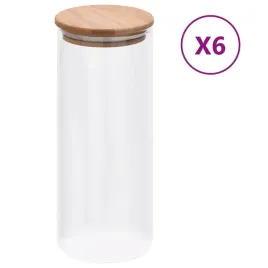 zestaw-6-szklanych-slojow-85-x-215-cm-przezroczysty-z-bambusowa-pokr