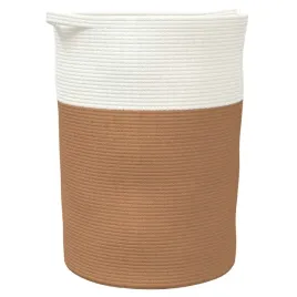 kosz-do-przechowywania-bawelniano-poliestrowy-brazowo-bialy-49x65-cm