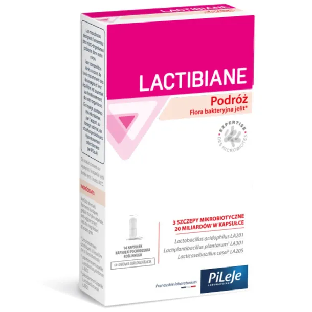 PiLeJe LACTIBIANE Podróż Probiotyk podczas podróży, 14 kapsułek