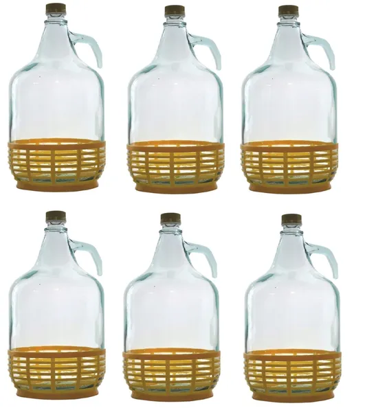 6x BALON WINO DAMA BUTLA 5L W KOSZYKU Z ZAKRĘTKĄ butelka na wino nalewki