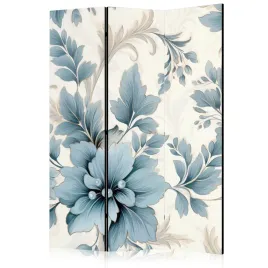 parawan-akustyczny-pokojowy-3-czesci-niebieskie-kwiaty-liscie-retro-135x172