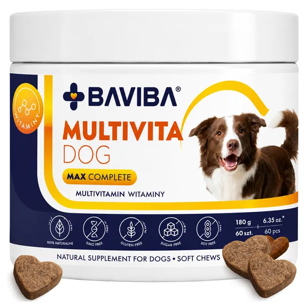 PROBIOTYK i WITAMINY DLA PSA ANTY-ŚWIĄD ODPORNOŚĆ NATURALNE 60TAB BAVIBA