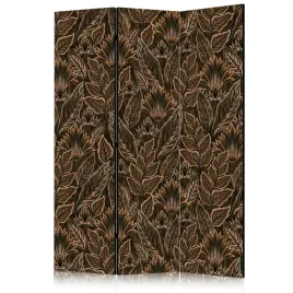 parawan-akustyczny-pokojowy-3-czesci-brazowe-liscie-rosliny-retro-135x172