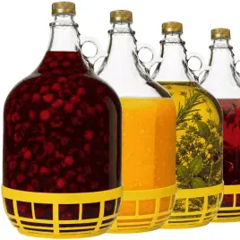 gasior-5-l-balon-dama-butelka-baniak-na-wino-nalewki-koszyki-zestaw-4-szt