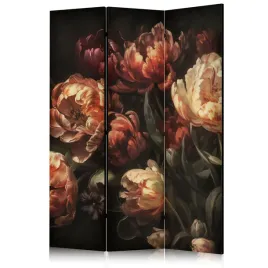 parawan-dwustronny-pokojowy-3-czesci-peonie-piwonie-kwiaty-retro-135x172