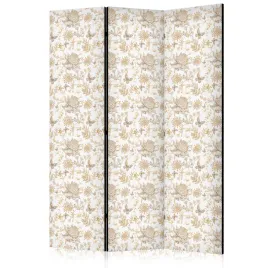 parawan-dwustronny-3-czesci-bezowe-kwiaty-chryzantemy-motyle-boho-135x172