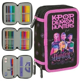 piornik-szkolny-z-wyposazeniem-trzykomorowy-k-pop-demon-hunters-huntrix