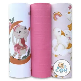 ega-kids-zestaw-pieluszki-muslinowe-wzorzyste-zestaw-pieluchy-3-szt-60x80