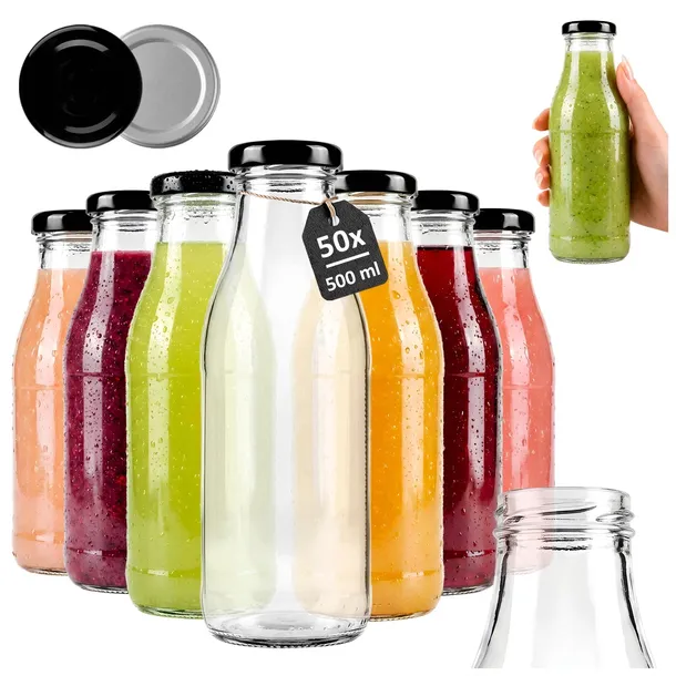 50x Butelki na soki wodę kompot syrop SOK 500 ml do pasteryzacji + GRATIS