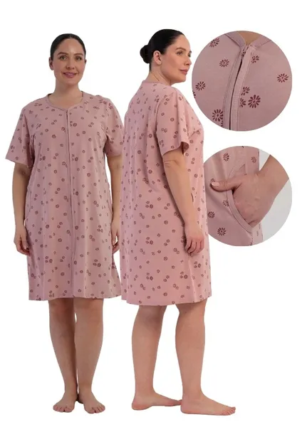 Szlafrok damski na suwak bawełniany z kieszeniami na zamek 2XL Vienetta