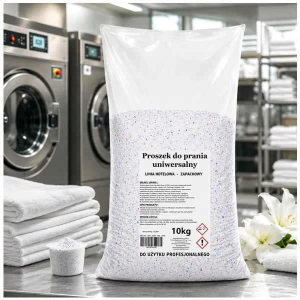 Cleanhom Proszek do prania 10 kg Profesjonalny – zapach świeżości, linia Hotelowa - Uniwersalny