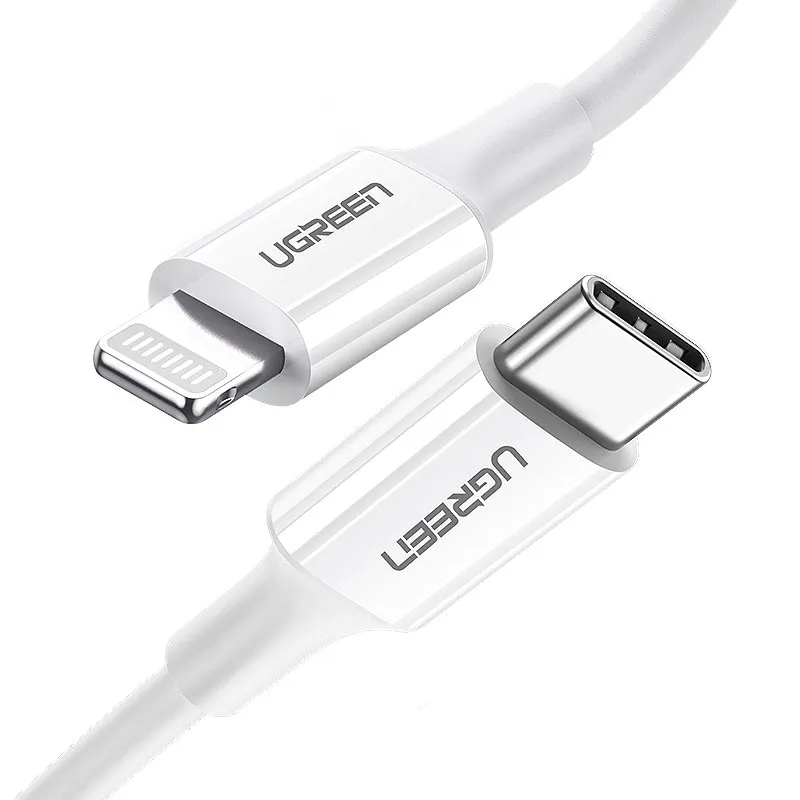 kabel-ugreen-usb-typ-c-apple-lightning-025-m-bialy