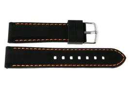 pasek-silikonowy-tekla-28-mm-czarny-pomaranczowe-przeszycie