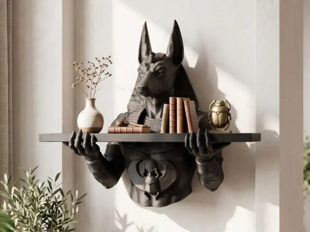 polka-scienna-egipski-anubis-czarny-mat