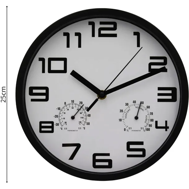zegar-scienny-25cm-z-termometrem-bialy-stan-nowy