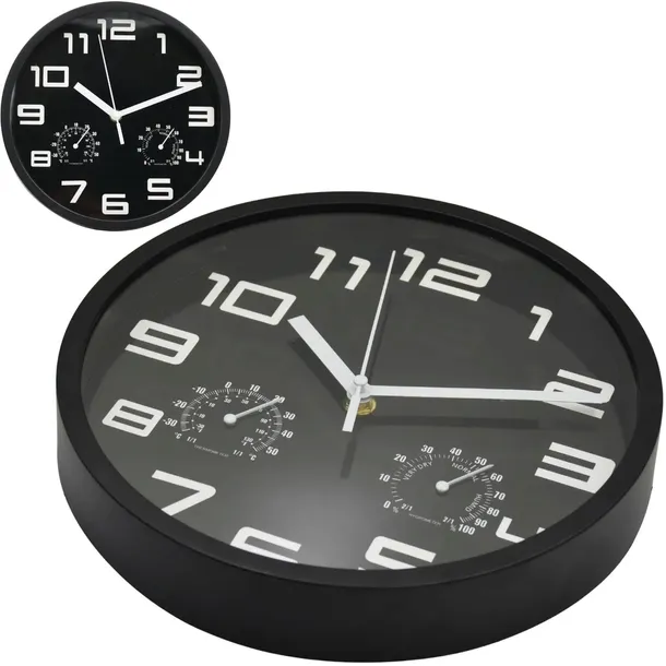 zegar-scienny-25cm-z-termometrem-czarny-stan-nowy