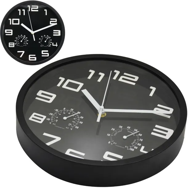 zegar-scienny-25cm-z-termometrem-czarny-stan-nowy