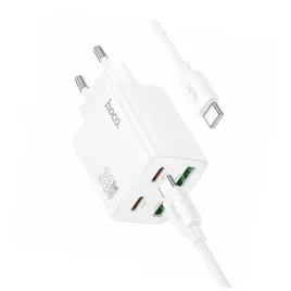 biala-ladowarka-cztery-porty-usb-c-30w-hoco-do-samsung-galaxy-s24