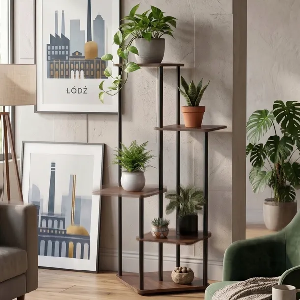 kwietnik-stojacy-stojak-na-kwiaty-5-polek-metal-loft-postarzany-dab-czarny-kolor-czarny