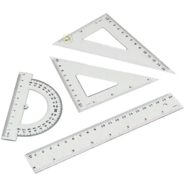ZESTAW GEOMETRYCZNY 20CM 4 EL. 2904 LINIJKA EKIERKA