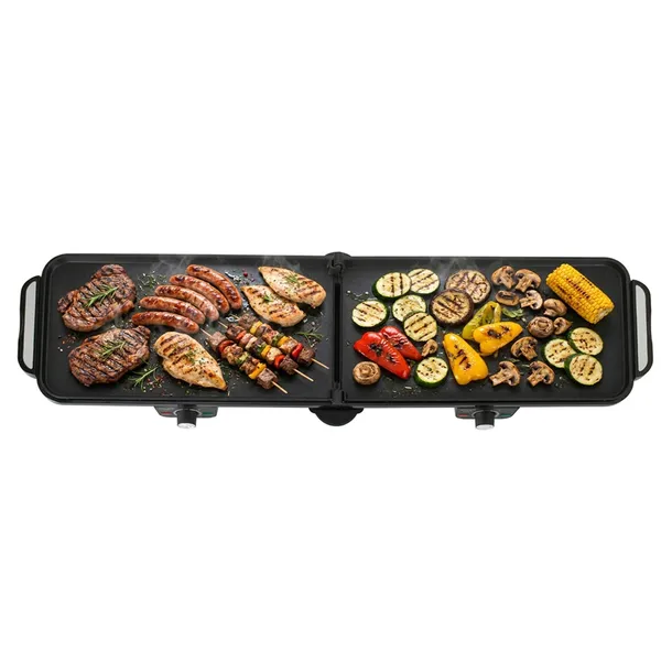 Duży Grill Elektryczny Stołowy 3000W Płynna Regulacja Temperatury 180