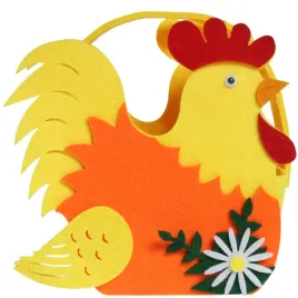 torebka-na-prezent-upominek-wielkanocna-filcowa-kogut-zolty-dekoracja