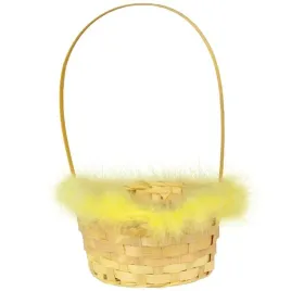 elegancki-zolty-koszyk-wielkanocny-do-swieconki-z-palakiem-i-piorkami-20-cm
