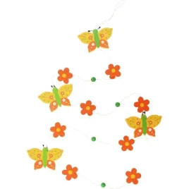 girlanda-wiosenna-pomaranczowe-motylki-kwiatki-zawieszka-drewniana-120cm
