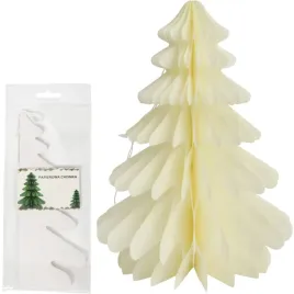 zawieszka-choinka-papierowa-rozkladana-origami-dekoracja-3d-kremowa-ozdoba