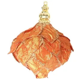 zawieszka-wrzeciono-pomaranczowa-z-brokatem-10-cm-bombka-bozonarodzeniowa