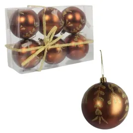 kpl-6-bombek-plastikowych-z-dekorem-8-cm-brazowe-ozdoby-na-choinke-stroik