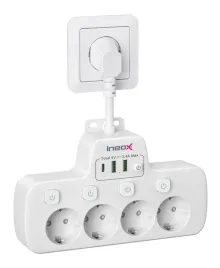 rozdzielacz-listwa-wielofunkcyjna-4xac-3xusb-16a-4000w-ineox-lzw-4uw-bialy