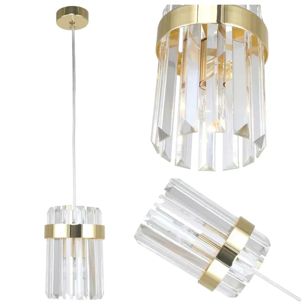 LAMPA WISZĄCA ELEGANCKA VETRO 1 ZŁOTA 1XE14 GLAMOUR LIGHT PRESTIGE