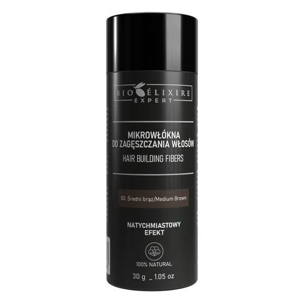 Mikrowłókna Do Zagęszczania Włosów Średni Brąz Bioelixire Expert 30g