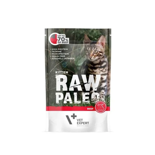 Raw Paleo Raw Paleo mokra karma dla kota młodego Kitten Beef Wołowina 100g