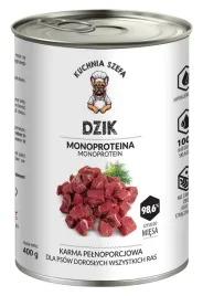 kuchnia-szefa-monobialkowa-karma-dla-psow-wszystkich-ras-puszka-dzik-400g