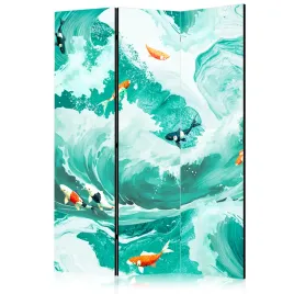 parawan-dwustronny-pokojowy-3-czesci-ryby-koi-wsrod-fal-abstrakcja-135x172