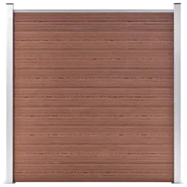 zestaw-ogrodzeniowy-wpc-brazowy-180-x-186-cm-9-desek-2-slupki-2-kotwy