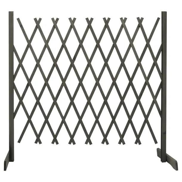 Rozsuwany Płot Kratkowy z Litego Drewna Jodłowego, Szary 180 x 100 cm