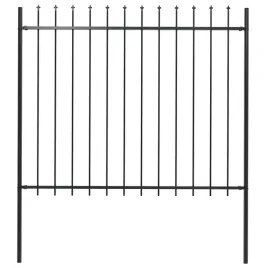czarne-ogrodzenie-stalowe-18-m-z-1-panelem-i-2-slupkami-150-cm