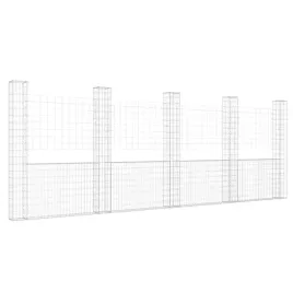 gabionowy-kosz-ogrodowy-z-siatka-i-slupkami-zelazo-500x20x200-cm-sreb