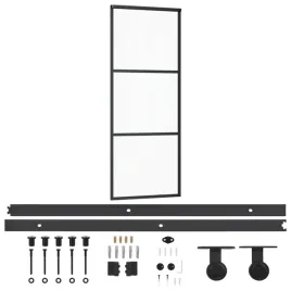 przesuwne-drzwi-szklane-esg-76x205-cm-przezroczyste-czarne-z-akcesoriami